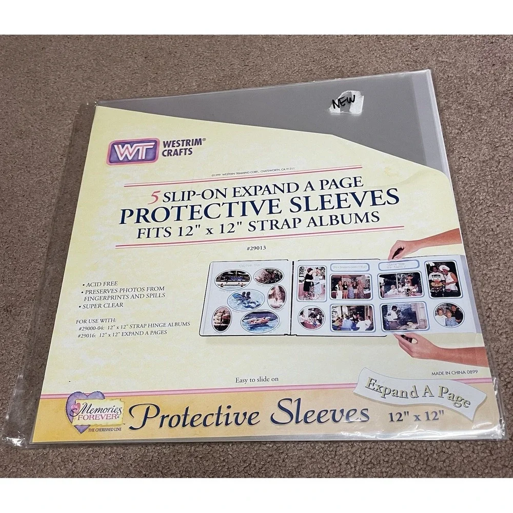 Westrim Crafts 5 Slip On Expand A Page Protective Sleeves Hinged 12x12 Strap